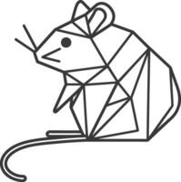 geometric mouse with a cute little tail vector