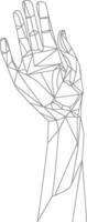 geometric representation of a hand reaching up vector