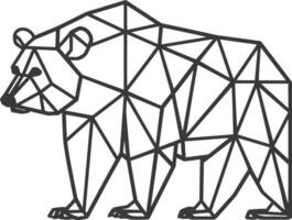 geometric bear stands tall with sharp angles vector