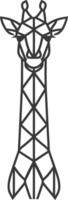 Geometric Giraffes Profile is Rendered in Black Lines vector