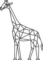 geometric giraffe stands tall and elegant vector