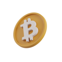 3d Render of bitcoin icon png