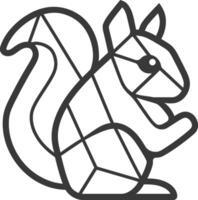 geometric art design squirrel with a bushy tail vector