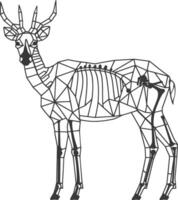 geometric deer skeleton with an outlined body vector