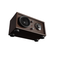 3d Render of wooden radio speaker png