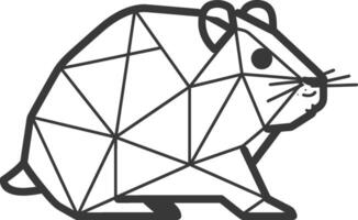 geometric hamster with a cute expression vector