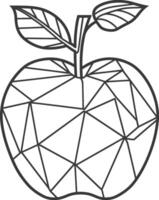 geometric apple with a stem and leaf vector