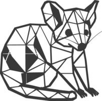 Geometric Representation of a Sitting Mouse with Large Ears vector