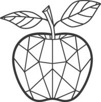 geometric apple with leaves vector