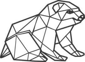 geometric bear with sharp angles vector