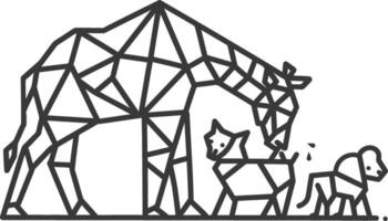 Geometric Giraffe and Its Offspring vector