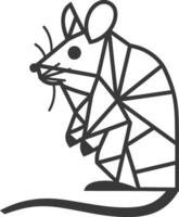 geometric art design mouse with a long tail vector