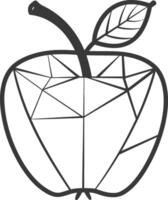 geometric art design apple with a leaf vector