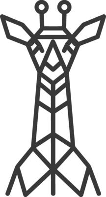 geometric giraffe stands tall