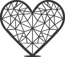 geometric heart design vector