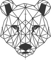 geometric bear head made of triangles vector