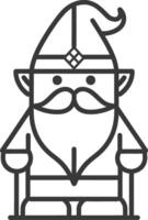 friendly gnome with a long beard and a pointy hat vector