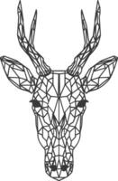 geometric deer stares intently forward vector