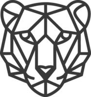 Geometric Lions Head in Black Line Art vector