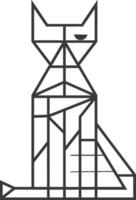 geometric depiction of a cat vector