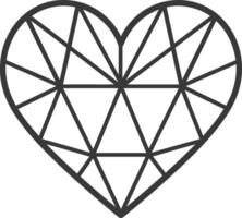 geometric heart with a diamond like design vector