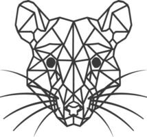 Geometric Rat Head With Sharp Whiskers vector