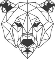 geometric bear with intense eyes vector