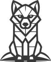Geometric Wolf Sitting Against a White Background vector
