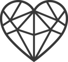 geometric heart made of lines vector