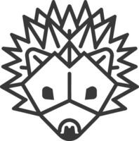 geometric art design hedgehog with sharp spines vector