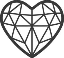 geometric heart with a diamond pattern vector