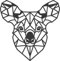 Geometric Koala Head with Sharp Angles and Bold Lines vector