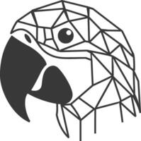 Geometric Parrot Head with Bold Lines and a Single Eye vector