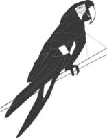 geometric art design parrot perched on a branch vector