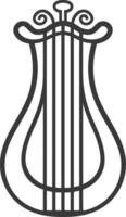 ancient lyre minimalist line art icon logo symbol vector