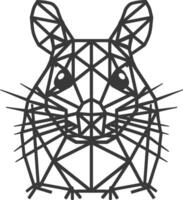 geometric design of a hamster with large eyes and whiskers vector