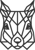 geometric depiction of a squirrel head vector