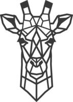 geometric giraffe head is depicted in a simple black and white design vector
