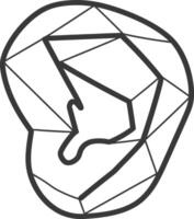 geometric design with a shape resembling a heart in the center vector