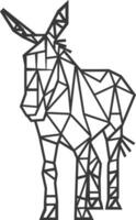 geometric donkey stands tall with a striking silhouette vector