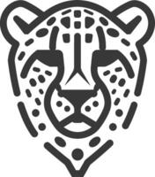 cheetah face in a bold line art style vector