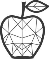 Geometric Apple With A Leaf vector