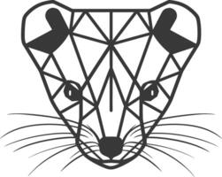 geometric depiction of a curious animal with whiskers vector