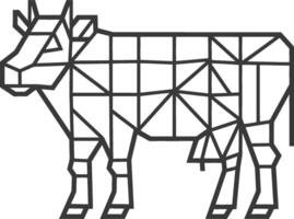 geometric depiction of a cow vector