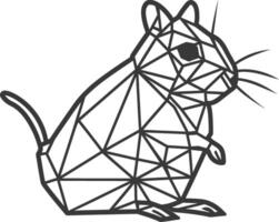 Geometric Representation of a Gerbil Sitting on its Hind Legs vector