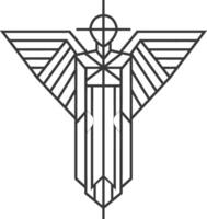 geometric depiction of an angel with wings spread vector