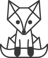 geometric fox on a snowboard vector
