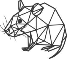 Geometric Rat With Detailed Lines and a Single Black Eye vector