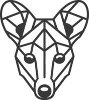 geometric fox head with large ears vector