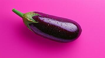 Vibrant Purple Eggplant Highlighting Fresh Food Aesthetics photo